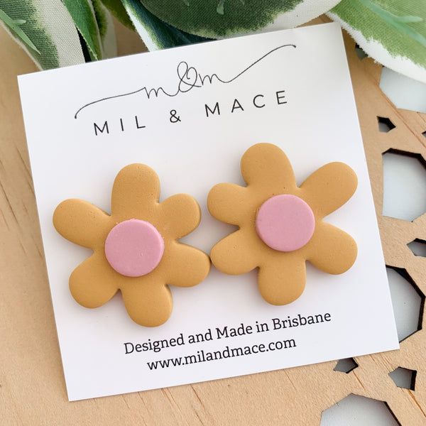 Flower Polymer Clay Stud Earrings