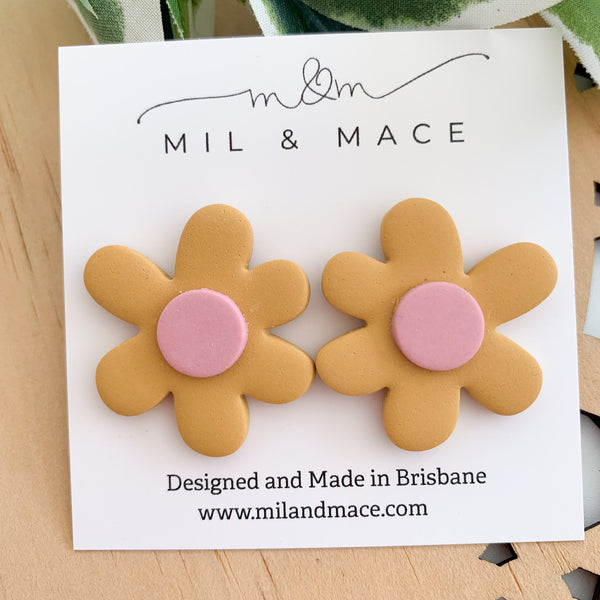 Flower Polymer Clay Stud Earrings