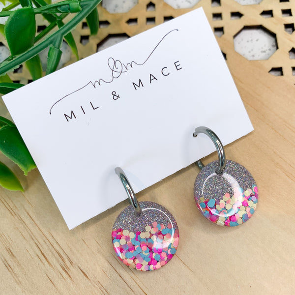 Petite Resin Huggie Dangle Earrings