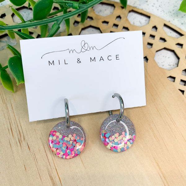 Petite Resin Huggie Dangle Earrings