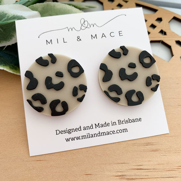Leopard Print Stud Earrings