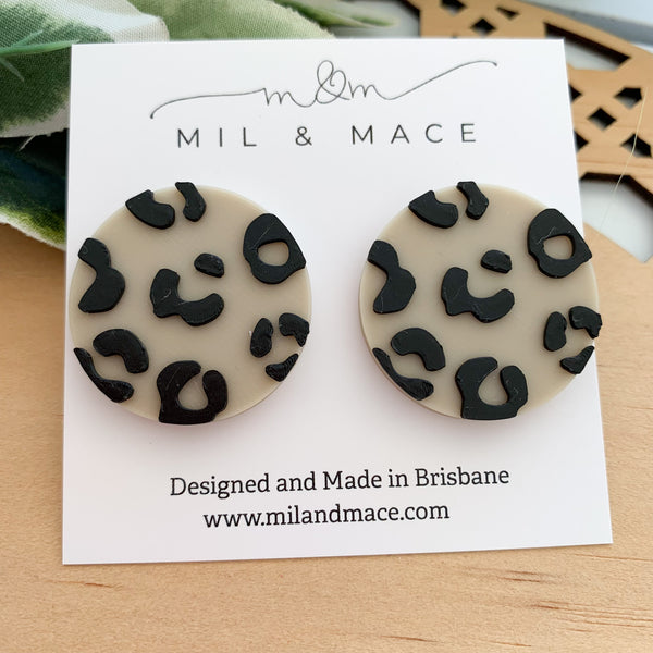 Leopard Print Stud Earrings