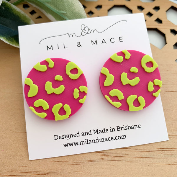 Leopard Print Stud Earrings