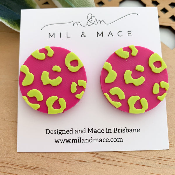 Leopard Print Stud Earrings