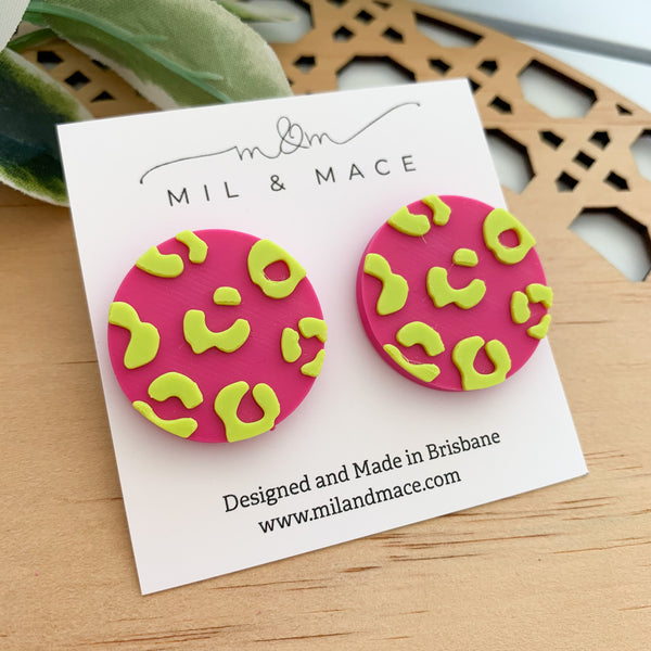 Leopard Print Stud Earrings