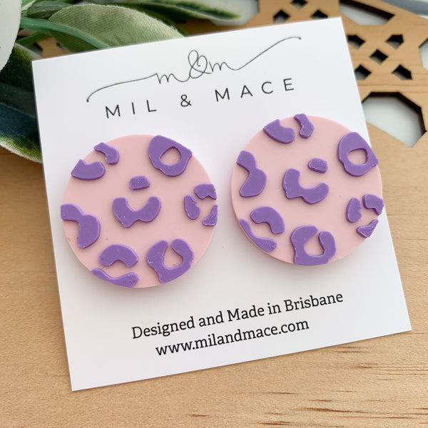 Leopard Print Stud Earrings