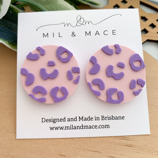 Leopard Print Stud Earrings