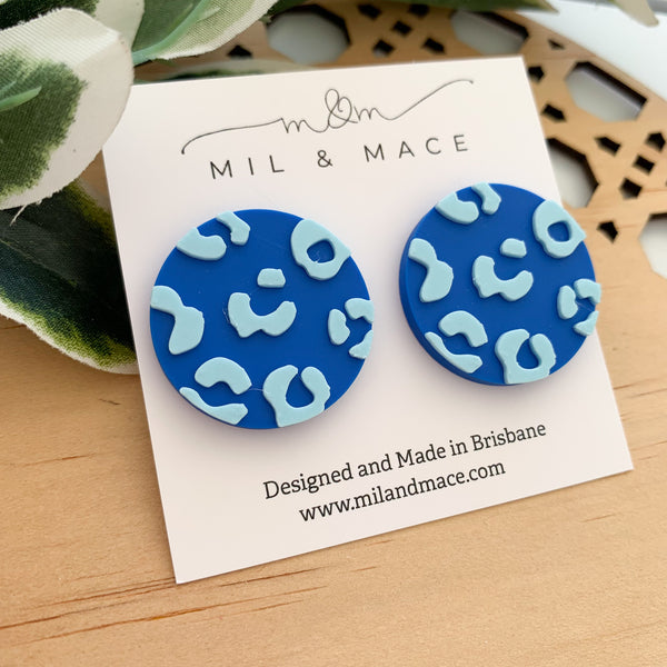 Leopard Print Stud Earrings