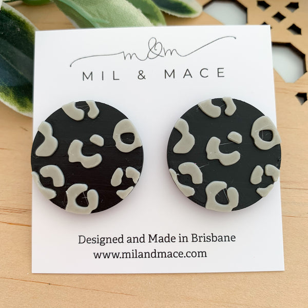 Leopard Print Stud Earrings