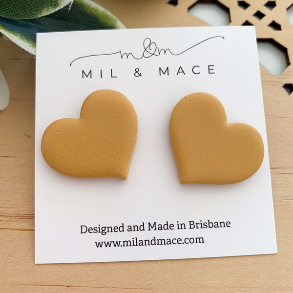 Love Hearts Polymer Clay Stud Earrings