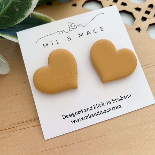 Love Hearts Polymer Clay Stud Earrings