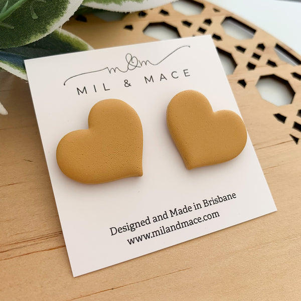 Love Hearts Polymer Clay Stud Earrings