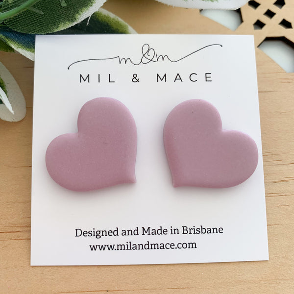Love Hearts Polymer Clay Stud Earrings