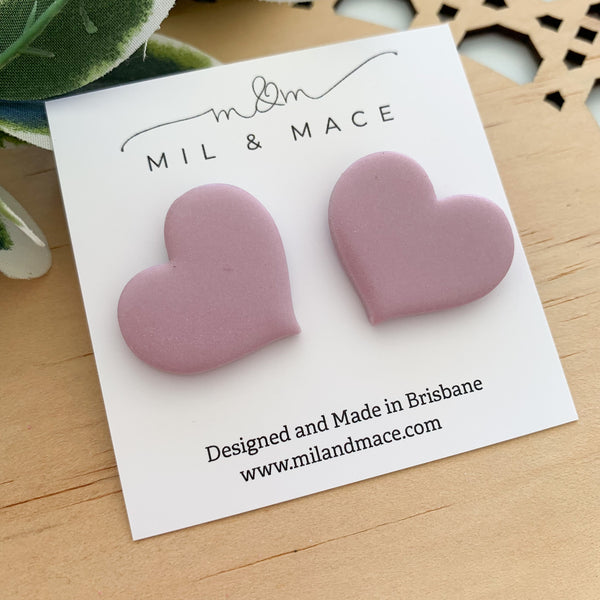 Love Hearts Polymer Clay Stud Earrings