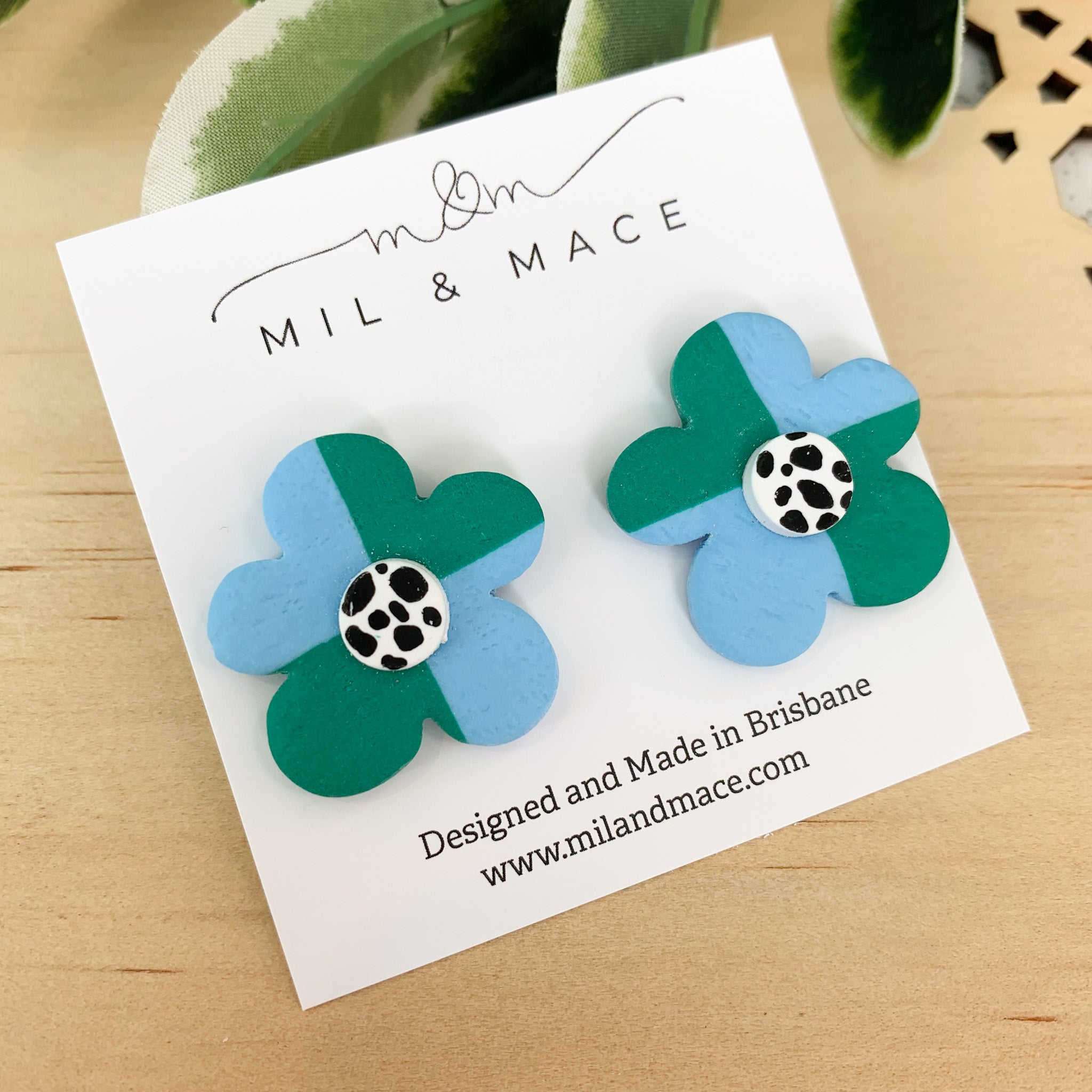 Flower Power Polymer Clay Stud Earrings