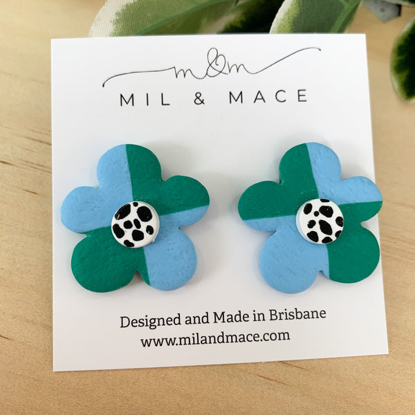 Flower Power Polymer Clay Stud Earrings