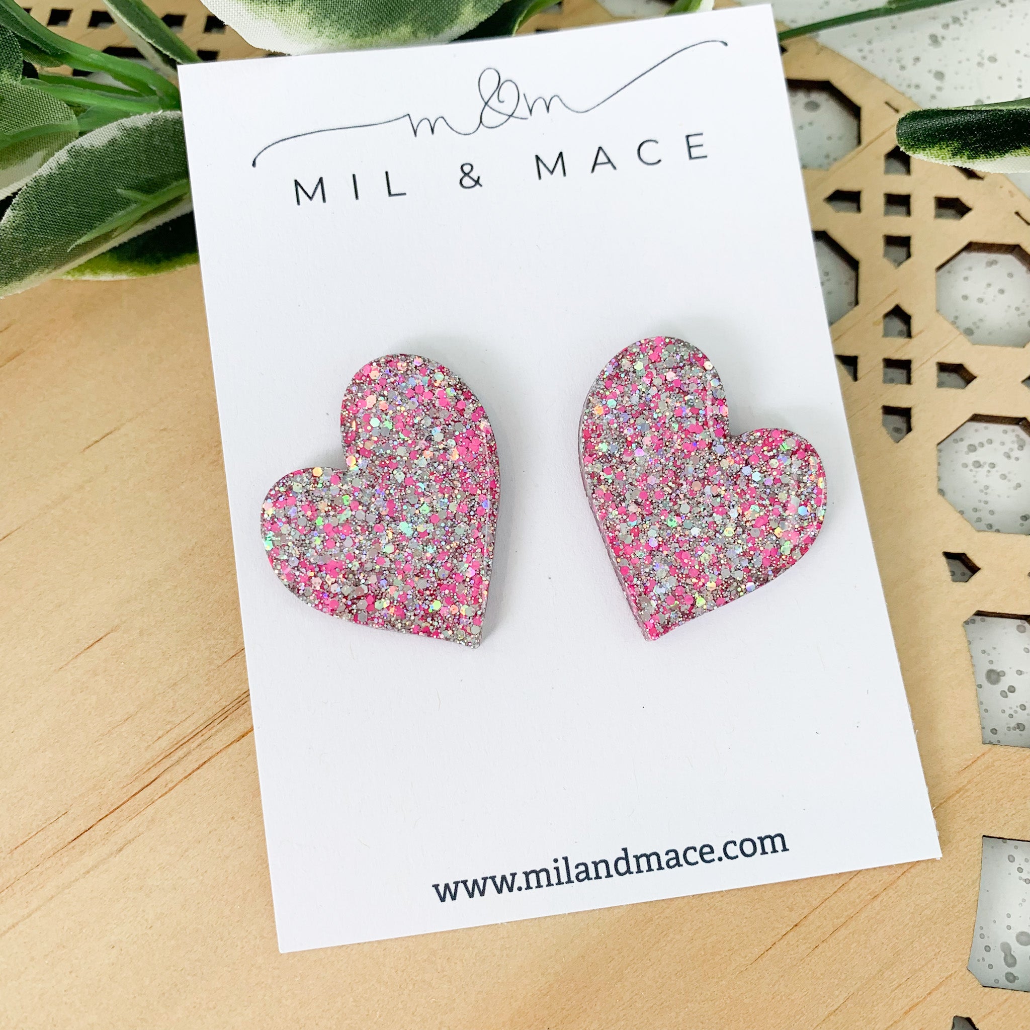 Hearts Resin Stud Earrings