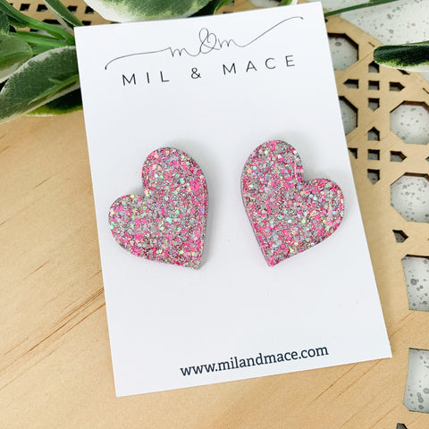 Hearts Resin Stud Earrings