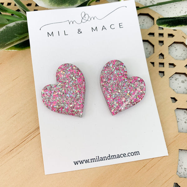 Hearts Resin Stud Earrings