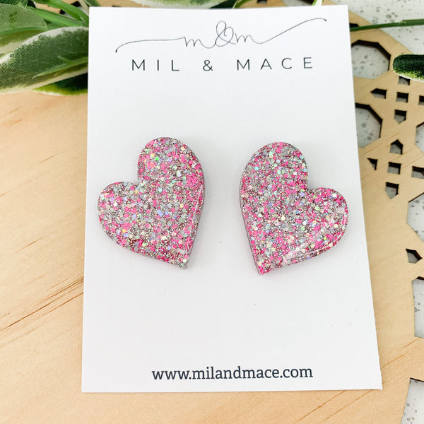 Hearts Resin Stud Earrings