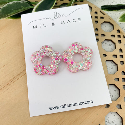 Flower Resin Stud Earrings