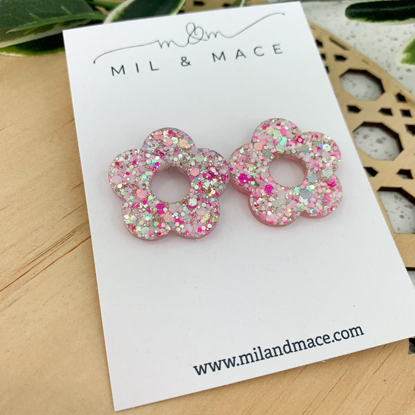 Flower Resin Stud Earrings