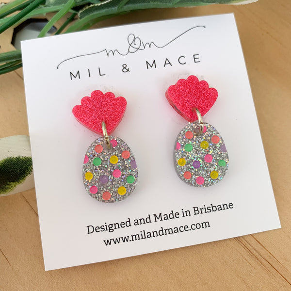 Easter Egg Mini Acrylic Dangle Earrings