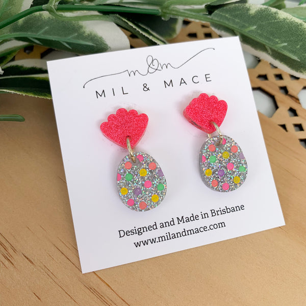 Easter Egg Mini Acrylic Dangle Earrings