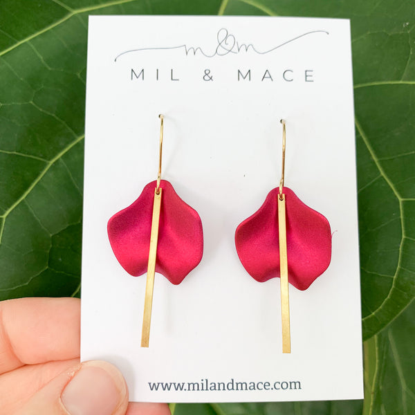 Single Petal Hook Dangle Earrings