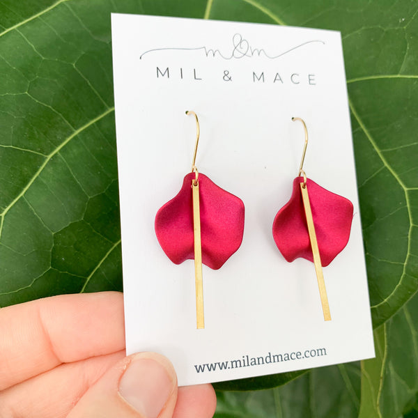 Single Petal Hook Dangle Earrings