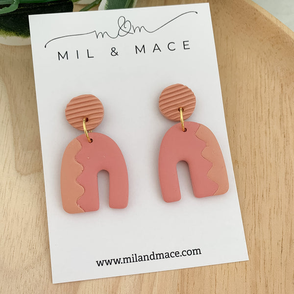 Zig Zag Polymer Clay Dangle Earrings