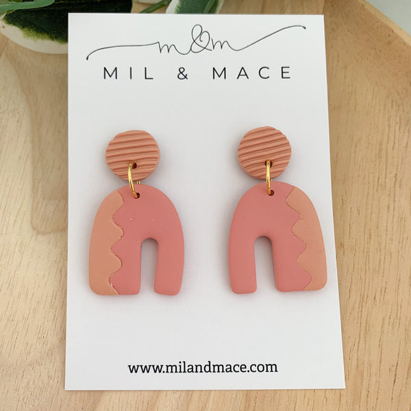 Zig Zag Polymer Clay Dangle Earrings