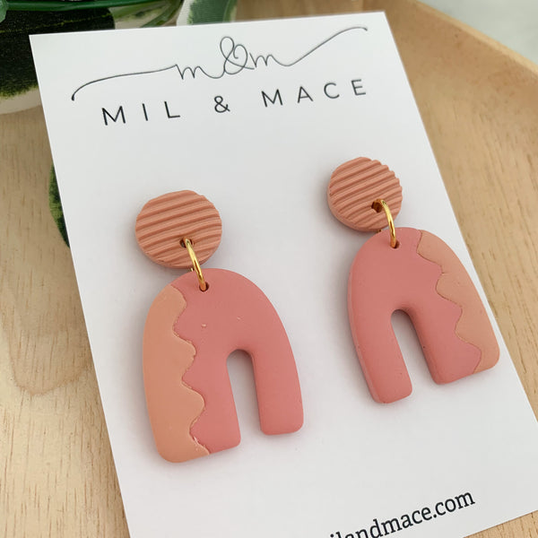 Zig Zag Polymer Clay Dangle Earrings