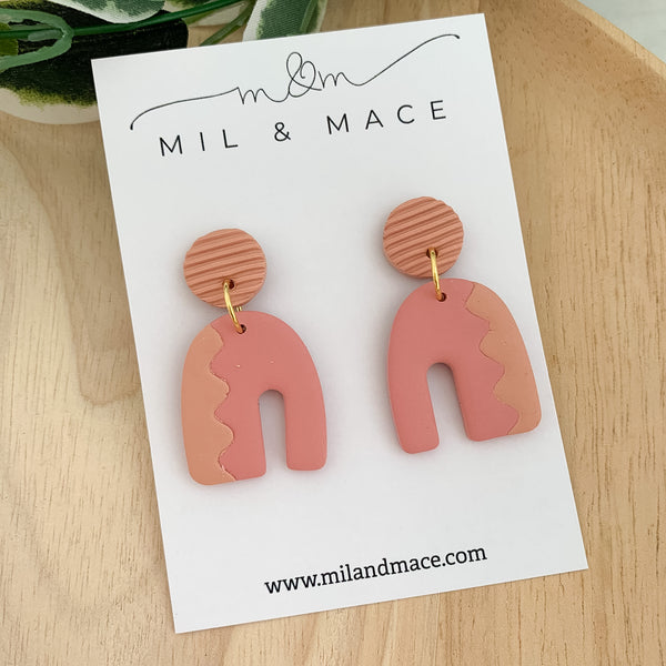 Zig Zag Polymer Clay Dangle Earrings