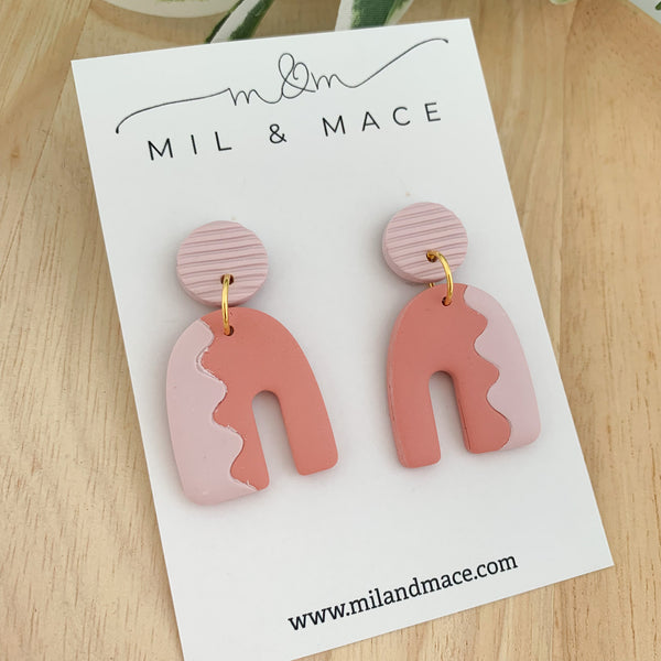 Zig Zag Polymer Clay Dangle Earrings