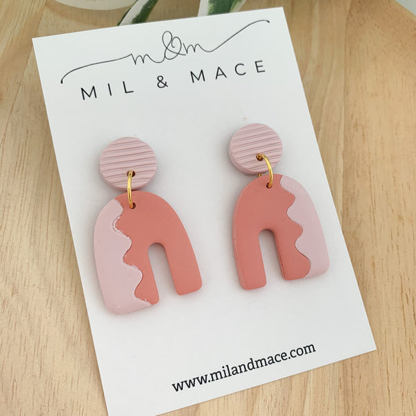 Zig Zag Polymer Clay Dangle Earrings