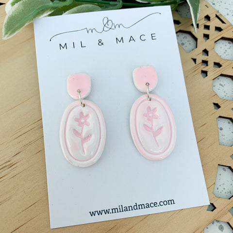 Floral Polymer Clay Dangle Earrings