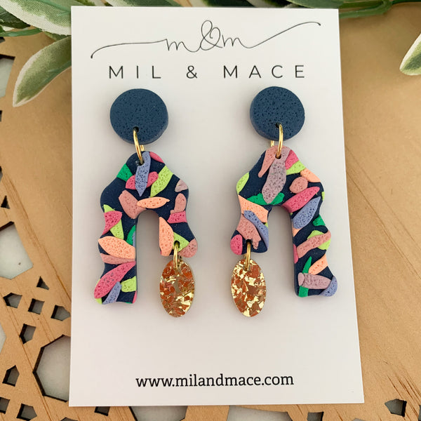 Brights Layer Polymer Clay Dangle Earrings