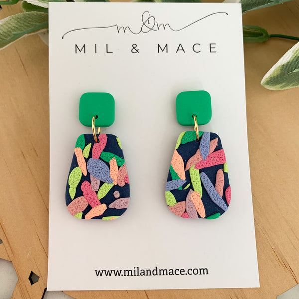 Brights Layer Polymer Clay Dangle Earrings