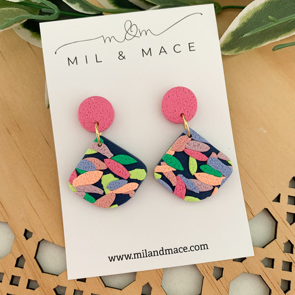 Brights Layer Polymer Clay Dangle Earrings