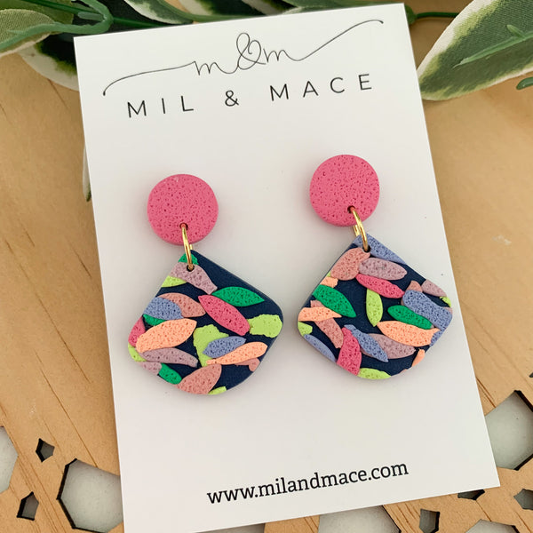 Brights Layer Polymer Clay Dangle Earrings