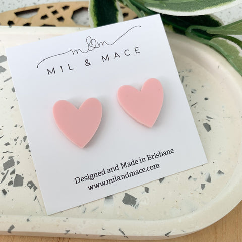 Hearts Acrylic Stud Earrings