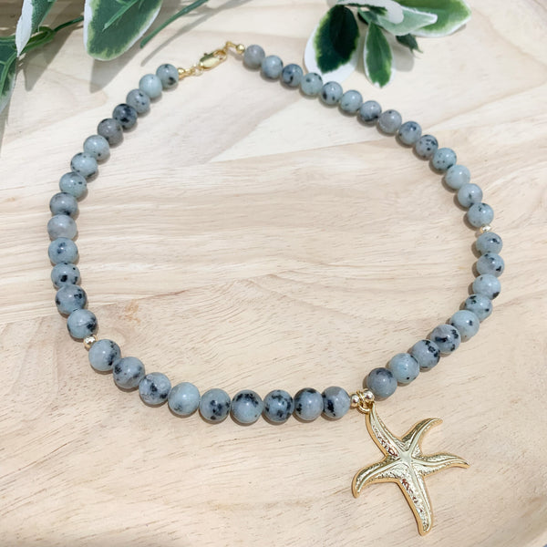 Gemstone Lotus Jasper Natural Beaded Necklace