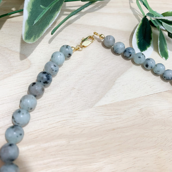 Gemstone Lotus Jasper Natural Beaded Necklace