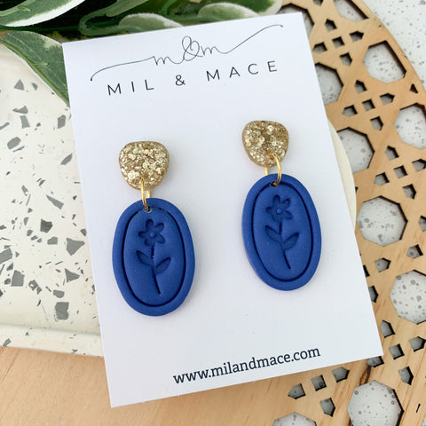 Floral Polymer Clay Dangle Earrings