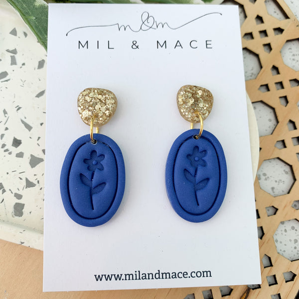 Floral Polymer Clay Dangle Earrings