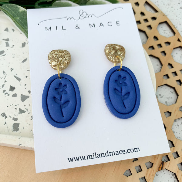 Floral Polymer Clay Dangle Earrings