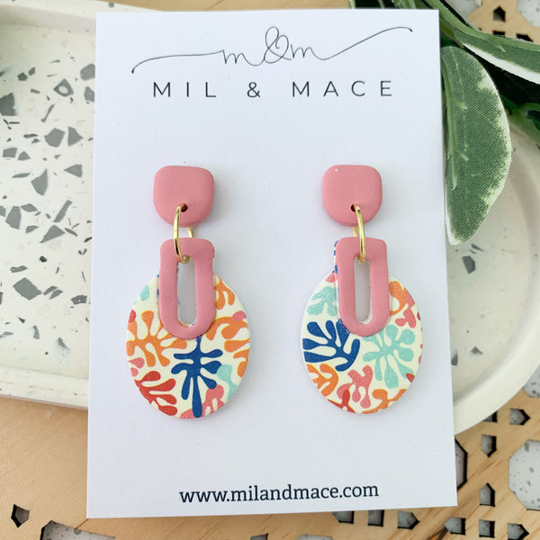 Leaves Polymer Clay Dangle Earrings