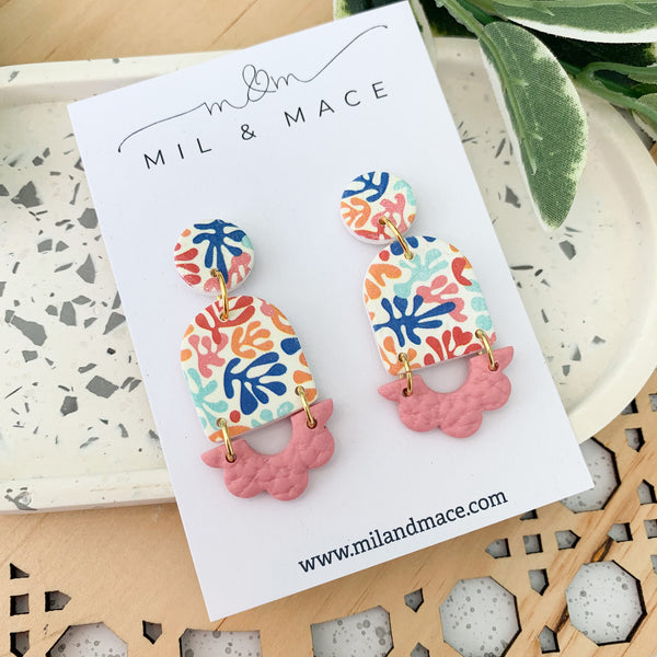 Leaves Polymer Clay Dangle Earrings