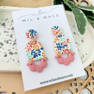 Leaves Polymer Clay Dangle Earrings
